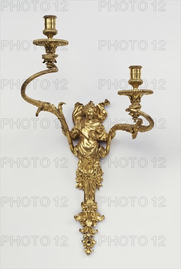 Pair of Wall Lights; about 1700; Gilt bronze