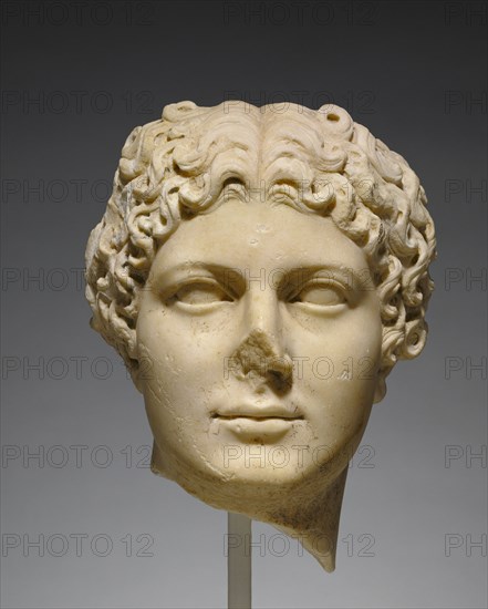 Head of Agrippina the Younger; Roman Empire; about 50 A.D; Marble; 32 × 27 × 28 cm, 12 5,8 × 10 5,8 × 11 in