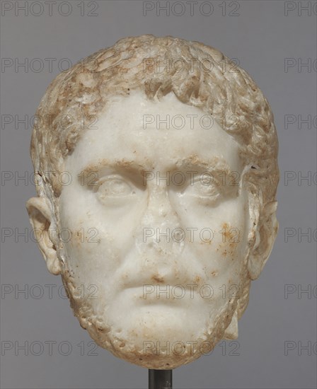 Portrait Head of a Man; Roman Empire; mid-3rd century; Italian marble; 26 × 19.5 × 20.5 cm, 10 1,4 × 7 11,16 × 8 1,16 in