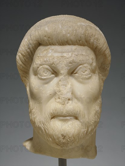 Portrait Head of a Man; Asia Minor; mid-5th century; Marble; 28.5 × 14.5 × 22.5 cm, 11 1,4 × 5 11,16 × 8 7,8 in
