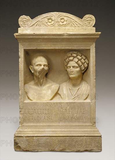 Tomb Altar of Caltilius and Caltilia; Roman Empire; 100 - 125; Marble; 128 × 80 × 63.5 cm, 50 3,8 × 31 1,2 × 25 in