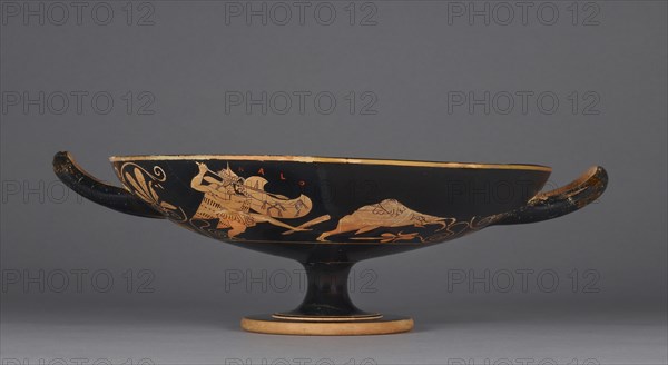 Attic Red-Figure Kylix Type B; Skythes, Greek, Attic, active about 520 - 490 BC, Athens, Greece; about 510 B.C; Terracotta