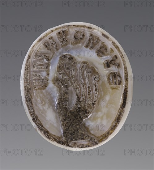 Cameo Gem with a Hand pinching an Ear; first half of 3rd century; Agate, brown on white; 1.8 × 1.6 × 0.5 cm