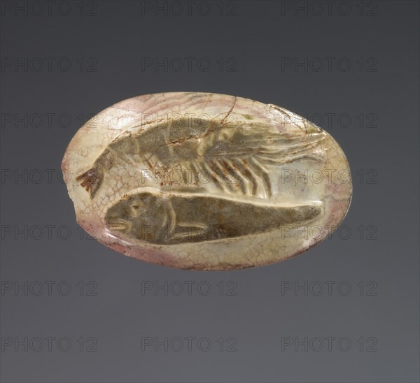 Cameo Gem; 1st century; Sardonyx(?, discolored brown on white-pink; 2.9 × 0.6 cm, 1 1,8 × 1,4 in