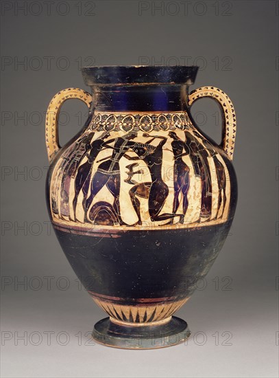 Storage Jar; Attributed to Lydos or a painter close to Lydos, Greek, Attic, active about 565 - 535 B.C., Athens, Greece; 550