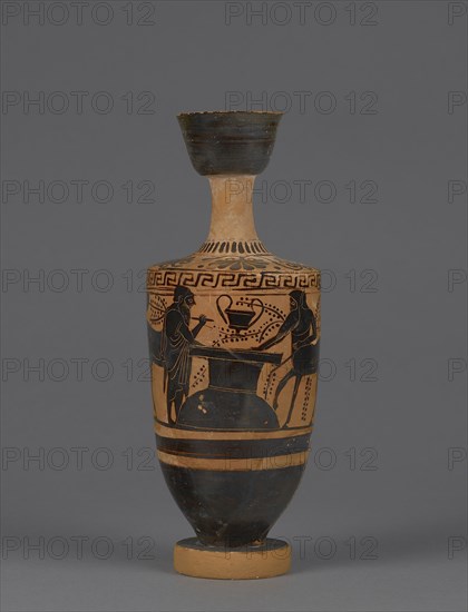 Attic Black-Figure Lekythos; Gela Painter, Greek, Attic, active about 510 - 490 B.C., Athens, Greece; about 500 B.C