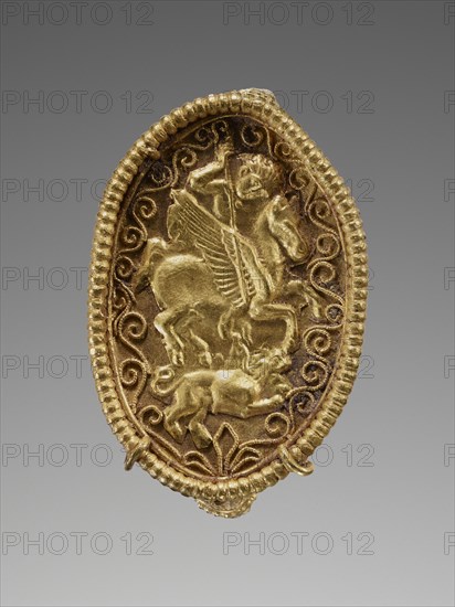 Ring with Bellerophon Spearing the Chimaera; Attributed to Santa Eufemia Master, Greek, South Italian, active 340 - 320 B.C