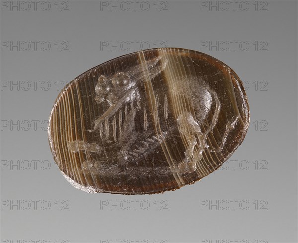 Engraved Gem with a Lynx; Italy; 2nd - 1st century B.C; Banded agate; 1.2 × 0.9 × 0.2 cm, 1,2 × 5,16 × 1,16 in