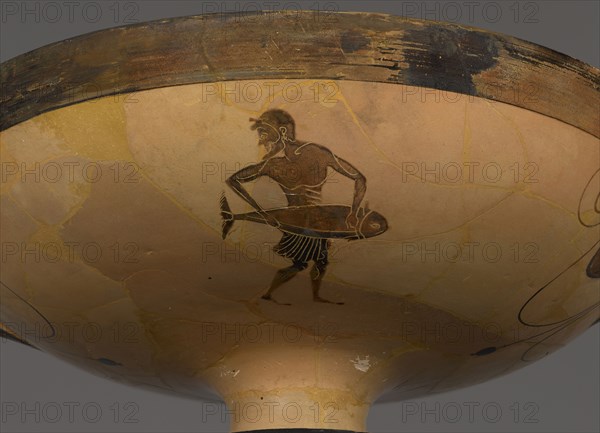 Wine Cup with a Fishmonger; Attributed to an artist close to the Theseus Painter, Greek, Attic, active about 510 - about 490 B.