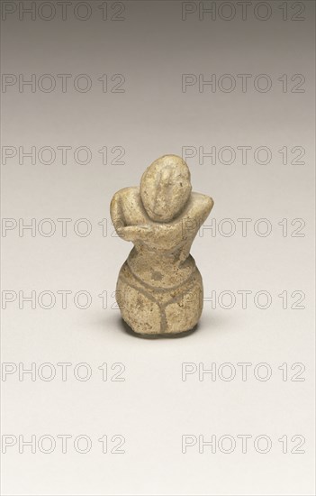 Standing Female Figure with Crossed Arms; Thessaly?, Greece; 6th - 5th millennium B.C; Terracotta; 5.1 x 3 x 2.4 cm