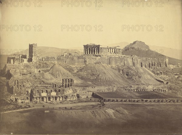 Acropolis, general view from the Hill of Philopappus, southwest; Philippos Margaritis, Greek, 1810 - 1892, 1865; Albumen silver