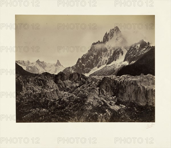 Vallée de Chamonix, Mer de Glace et aiguilles de Charmoz; Auguste-Rosalie Bisson, French, 1826 - 1900, Bisson Frères French