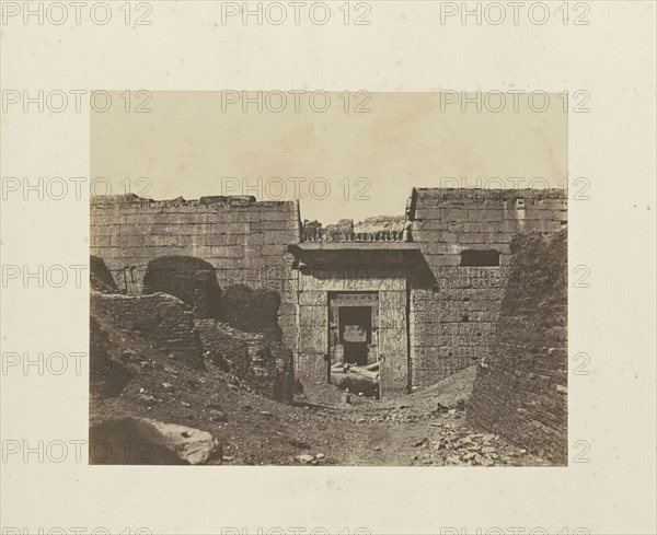 The Temple of Ramesses III, Medinet Habu; John Beasly Greene, American, born France, 1832 - 1856, 1855; Salted paper print