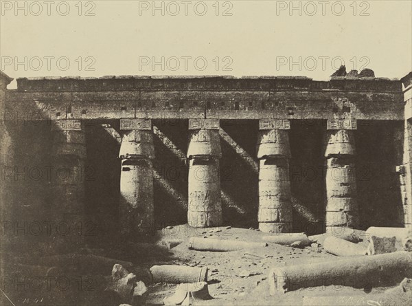 Court of the Temple of Ramesses III, Medinet Habu; John Beasly Greene, American, born France, 1832 - 1856, 1853 - 1854; Salted