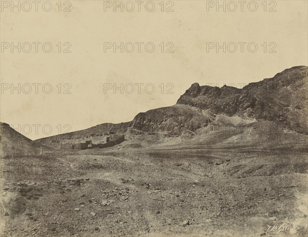 Montagne de Thèbes; John Beasly Greene, American, born France, 1832 - 1856, Thebes, Egypt; 1853 - 1854; Salted paper print