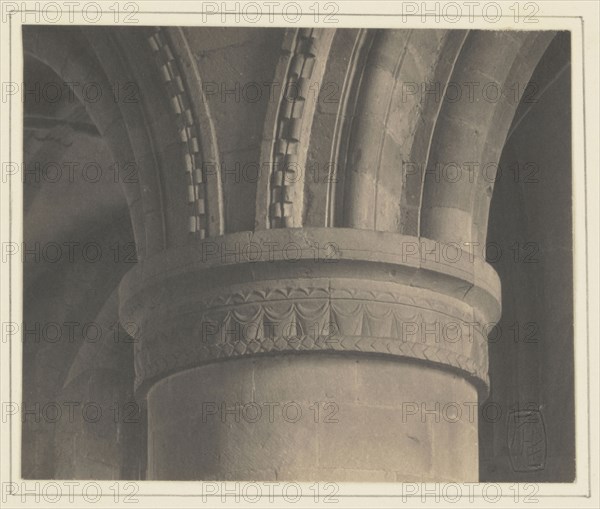 Southwell Cathedral - Nave, Norman Capital; Frederick H. Evans, British, 1853 - 1943, 1898; Platinum print; 8.9 x 10.9 cm