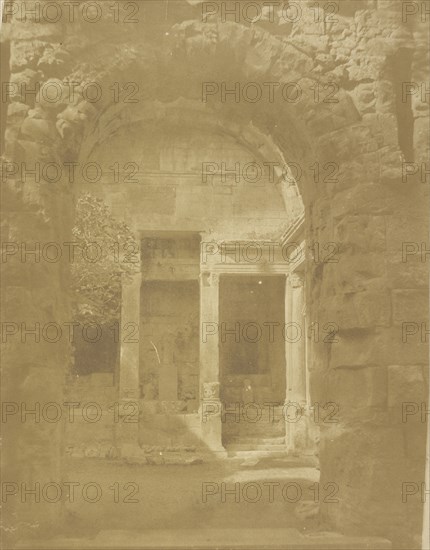 View of an antique inner courtyard in Nîmes; Pierre-Émile-Joseph Pécarrère, French, 1816 - 1904, Nîmes, France; 1851; Salted