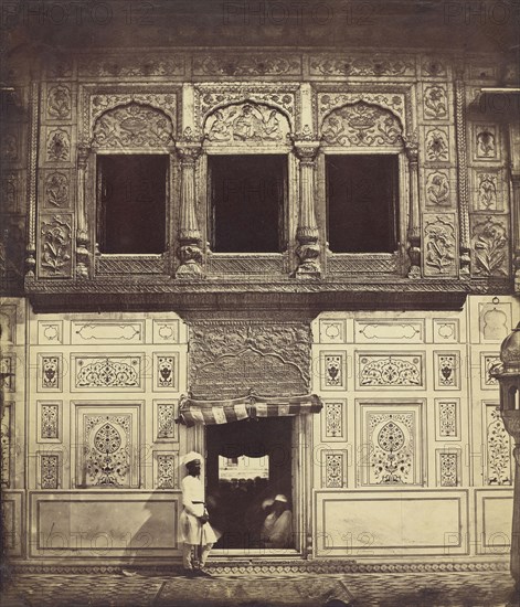 Interior of the Sikh Temple with Marble Mosaic; Felice Beato, 1832 - 1909, Henry Hering, 1814