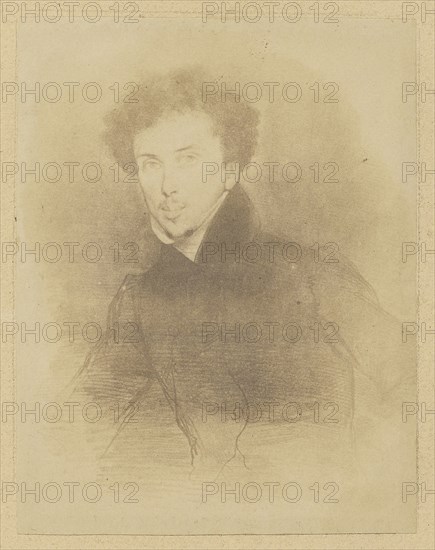 Alexandre Dumas; Louis Rousseau, French, 1788 - 1868, about 1850 - 1855; Salted paper print; 12.4 × 9.5 cm 4 7,8 × 3 3,4 in