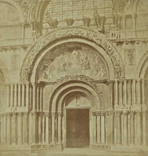 Doorway, Saint Mark's Basilica; Venice, Italy, Europe; about 1855 - 1865; Albumen silver print