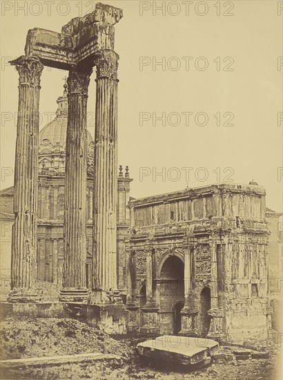 Roman Forum - northwest corner; Robert Macpherson, Scottish, 1811 - 1872, 1850s; Albumen silver print