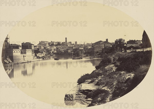 View of Rome and the Tiber; Robert Macpherson, Scottish, 1811 - 1872, 1850s; Albumen silver print