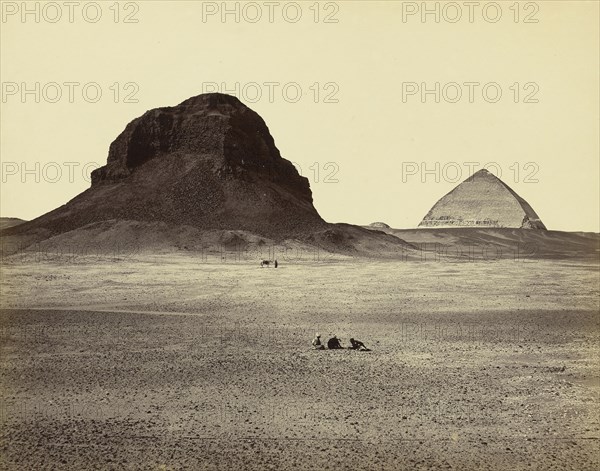 The Pyramids of Dahshoor, From the East; Francis Frith, English, 1822 - 1898, 1857; Albumen silver print