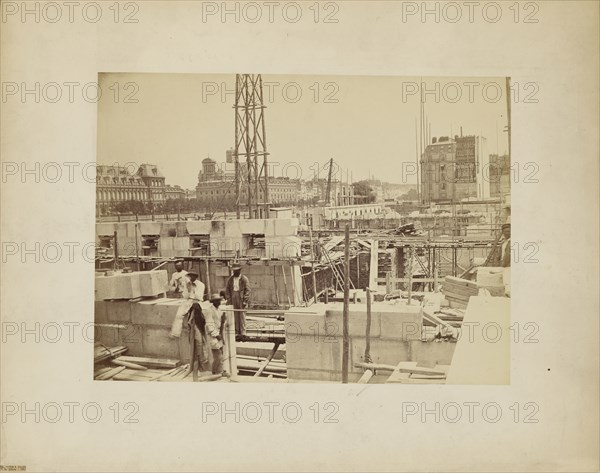 Construction Site in Paris; Delmaet & Durandelle, French, Paris, France; about 1866; Albumen silver print