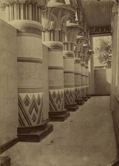 Temple de Philae. Galerie; H. Laurent, French, active Egypt and Paris, France 1860s - 1870s, Paris, France; 1867; Albumen