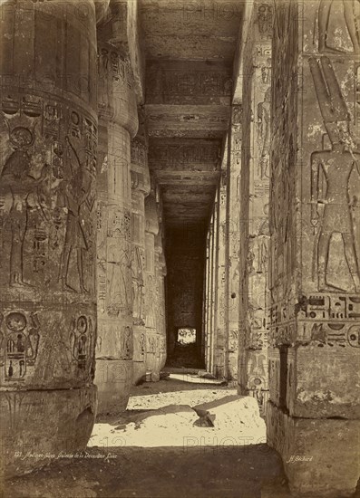 The Temple of Ramesses III, Medinet Habu; Henri Béchard, French, active Cairo, Egypt 1869 - 1880s, about 1872; Albumen silver