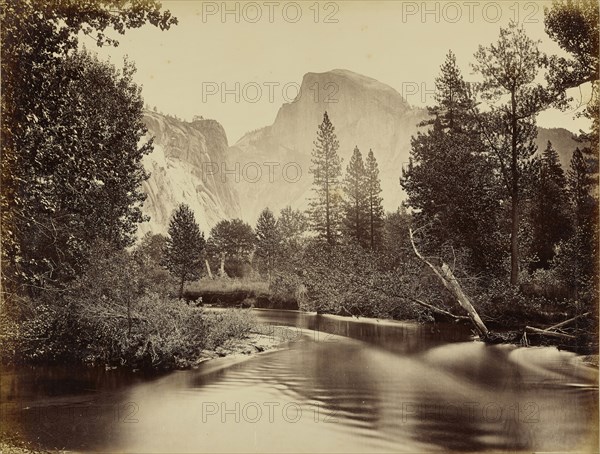The Half Dome, 4,953 feet, Yosemite, Cal; Carleton Watkins, American, 1829 - 1916, negative about 1865 - 1872; print about 1882
