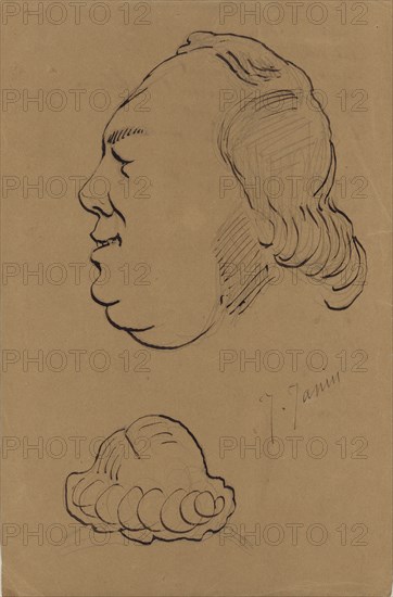 Caricature of Jules Janin; Nadar, Gaspard Félix Tournachon, French, 1820 - 1910, about 1848; Graphite on paper; 24.1 × 15.9 cm