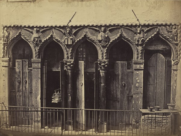 Balcony of the Four Evangelists, Palazzo Agnusdio, Venice; Carlo Ponti, Italian, born Switzerland, about 1823 - 1893, Venice