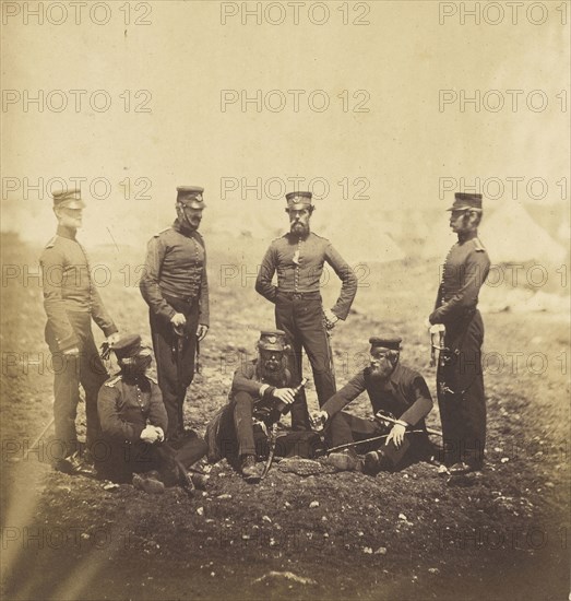 Officers of the 68th Light Infantry; Roger Fenton, English, 1819 - 1869, 1855; published March 25, 1856; Salted paper print