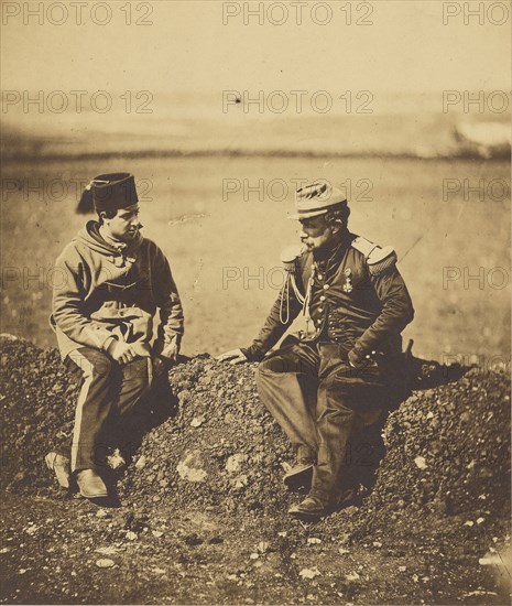 General Cisse & Staff Officer; Roger Fenton, English, 1819 - 1869, 1855; published January 1, 1856; Salted paper print