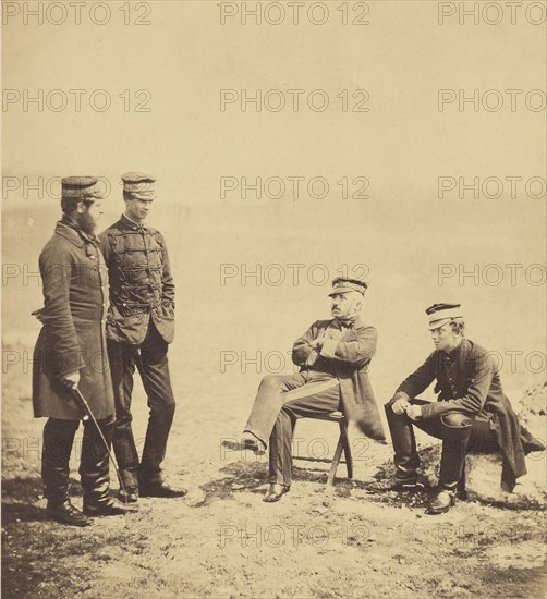 Lt. General Barnard and Staff; Roger Fenton, English, 1819 - 1869, 1855; published January 1, 1856; Salted paper print