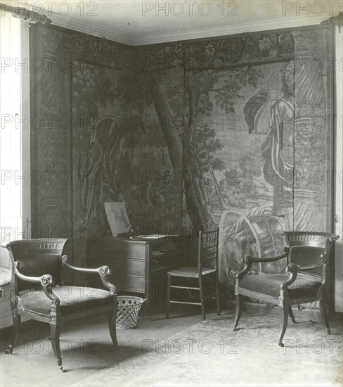 Kelmscott Manor. In the Tapestry Room; Frederick H. Evans, British, 1853 - 1943, 1896; Lantern slide; 6.4 x 5.6 cm