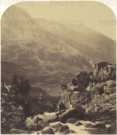 View from Ogwen Falls into Nant Ffrancon; Roger Fenton, English, 1819 - 1869, 1857; Albumen silver print