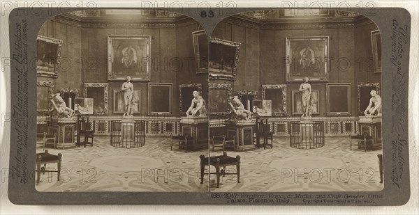 Wrestlers. Venus de Medici and Knife Grinder, Uffizi Palace, Florence, Italy; Underwood & Underwood, American, 1881 - 1940s