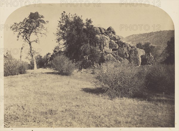 Tower Rock - North View; Carleton Watkins, American, 1829 - 1916, 1860; Salted paper print; 30.5 x 41.9 cm 12 x 16 1,2 in