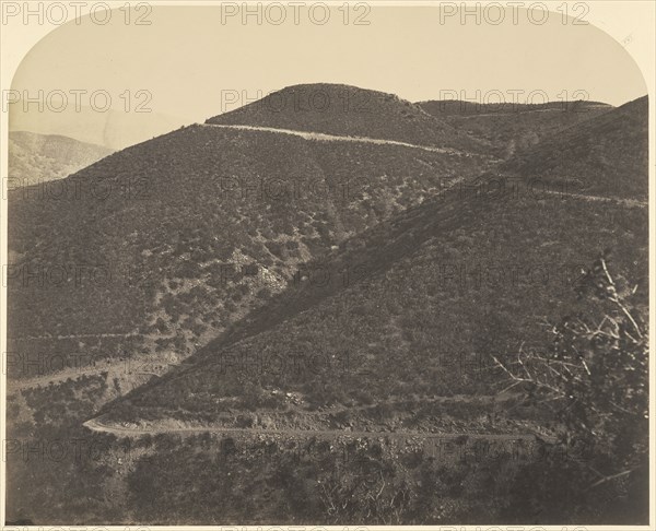 Railroad Down the Mountain; Carleton Watkins, American, 1829 - 1916, 1860; Salted paper print; 34.1 x 42.2 cm