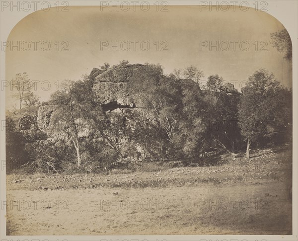 Tower Rock - West; Carleton Watkins, American, 1829 - 1916, 1860; Salted paper print; 34.1 × 42.5 cm 13 7,16 × 16 3,4 in