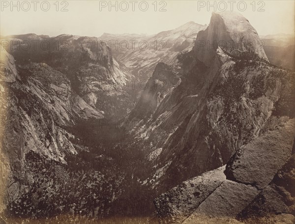 Half Dome from Glacier Point; Carleton Watkins, American, 1829 - 1916, 1865 - 1866; Albumen silver print