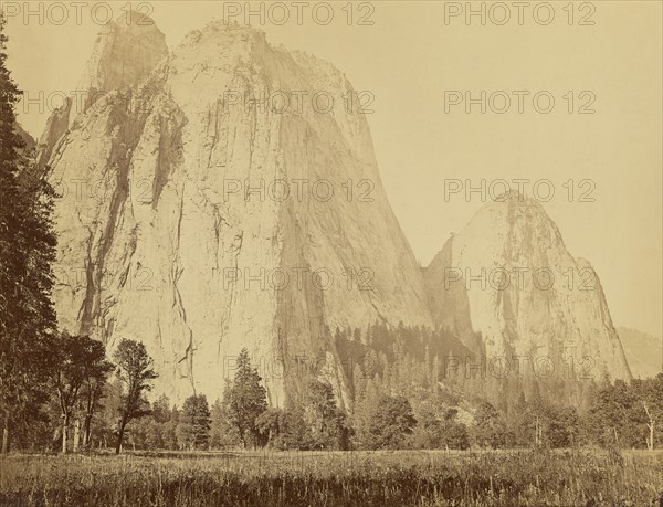 Cathedral Rocks, 2600 feet high; Carleton Watkins, American, 1829 - 1916, 1865 - 1866; Albumen silver print
