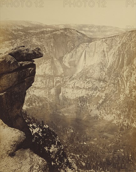 Yosemite Falls from Glacier Point; Carleton Watkins, American, 1829 - 1916, 1865 - 1866; Albumen silver print