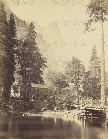 The Sentinel and Hotel; Carleton Watkins, American, 1829 - 1916, 1865 - 1866; Albumen silver print