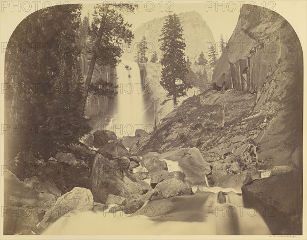 Vernal Fall, 300 Feet, Yosemite, No. 87; Carleton Watkins, American, 1829 - 1916, Yosemite, California, United States; 1861