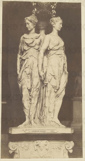 Sculptural study - funerary monument for Henry II and Catherine de Medici by G. Pilon; Édouard Baldus, French, born Germany