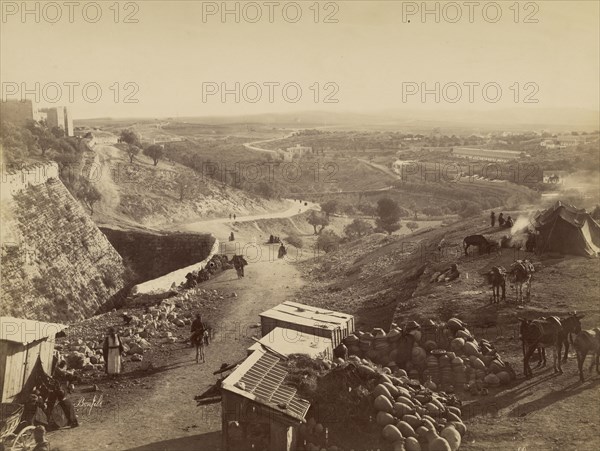 Route de Bethlehem, prise de la porte de Jaffa, Jerusalem; Félix Bonfils, French, 1831 - 1885, Jerusalem, Israel; 1870 - 1879