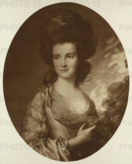 Detail of Gainsborough's  Portrait of Madame Beaufoy; Adolphe Braun, French, 1811 - 1877, Paris, France; 1903; Carbon print